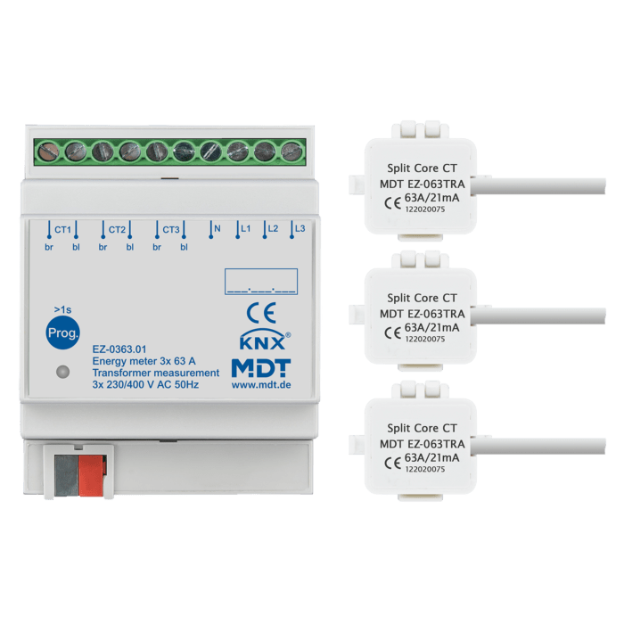 MDT KNX Energy Metre 3-fold with Transformer Measurement